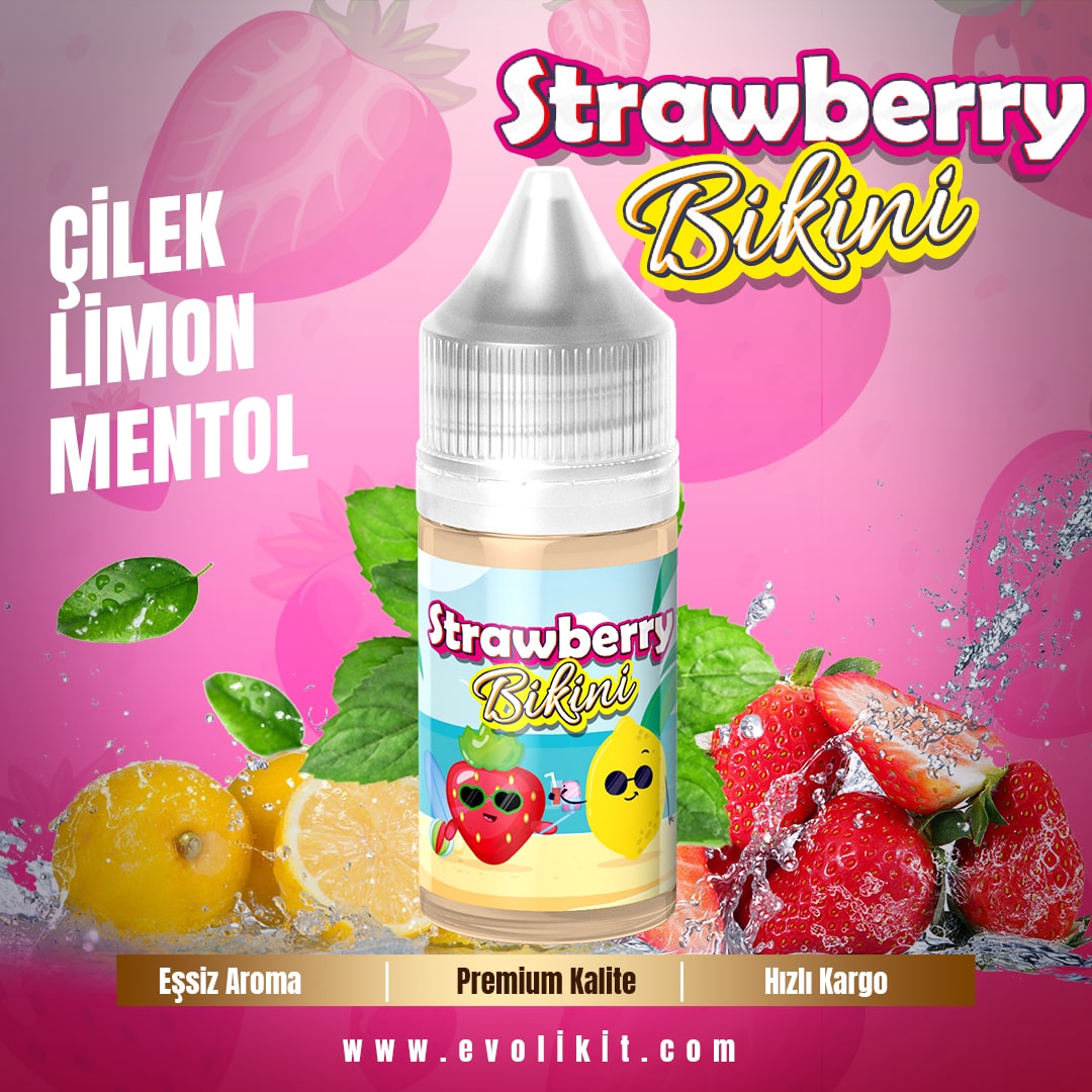 strawberry bikini çilek limon ve mentol aromalı serinletici likit